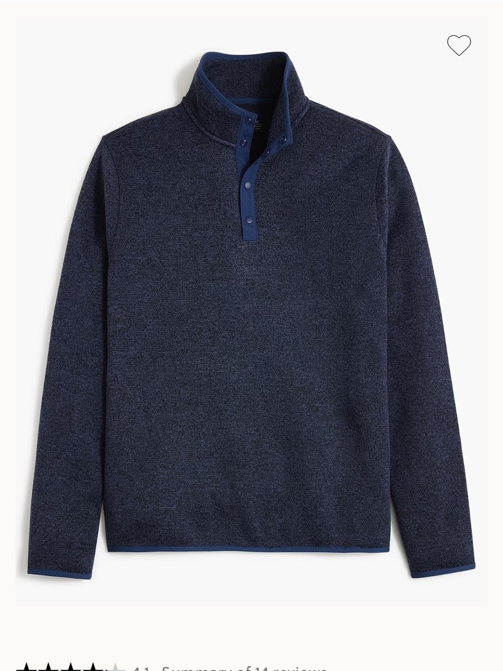 EUC J. Crew Marled Fleece Half Snap. 
Size Small. Color is Dark Blue.